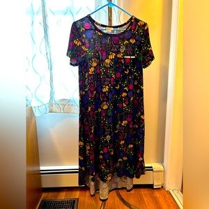 LuLaRoe Carly Dress - XXS - Black, Purple, Blue, Red, Yellow, Green - Pocket